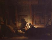 REMBRANDT Harmenszoon van Rijn, The Holy Family at night